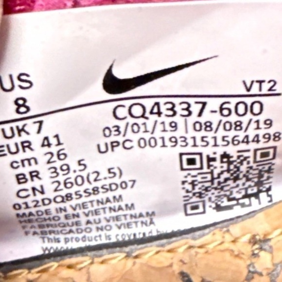 Nike React Element 87 CQ4337 600 Pink Womens Size 8 - Picture 2 of 9